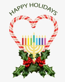 Candy Cane Interfaith Holiday Card Hannukah, Biglietti - Heart, HD Png Download, Transparent PNG