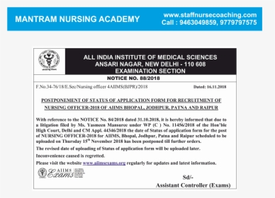 Mantram Nursing Academy - Aiims Delhi, HD Png Download, Transparent PNG