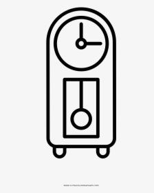 Grandfather Clock Coloring Page - Line Art, HD Png Download, Transparent PNG