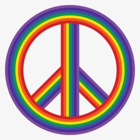 Free Clipart Of A Rainbow Peace Symbol - Rainbow Peace Sign Png, Transparent Png, Transparent PNG