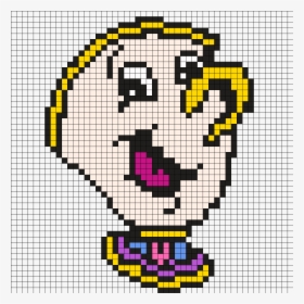 Chip From Beauty And The Beast Perler Bead Pattern - Pixel Art Beauty And The Beast, HD Png Download, Transparent PNG