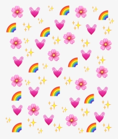 #rainbow #heart #emoji #background #freetoedit - Heart Emoji Background Picsart, HD Png Download, Transparent PNG