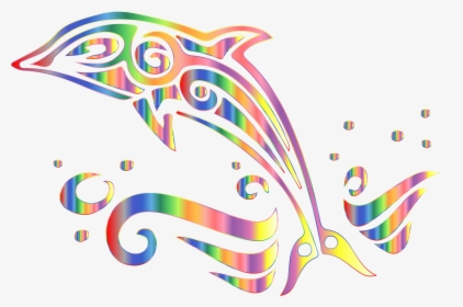 Chromatic Tribal No Background - Clipart Black And White Dolphins, HD Png Download, Transparent PNG