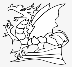 Colouring Template Dragon Transparent Background, HD Png Download, Transparent PNG