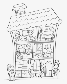 Dollhouse Coloring Page, HD Png Download, Transparent PNG