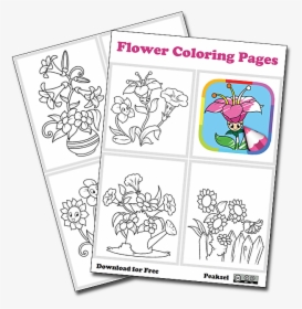 Flower Coloring Pages - Cartoon, HD Png Download, Transparent PNG