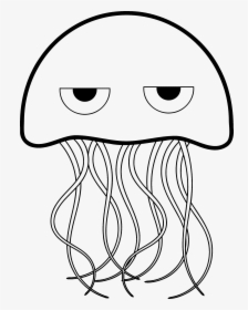 Happy Jellyfish Black And White Clip Art, HD Png Download, Transparent PNG