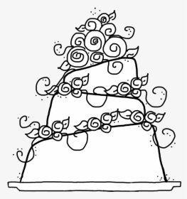 Nice Wedding Cake Coloring Pages - Wedding Cake Black And White Cartoon Png, Transparent Png, Transparent PNG