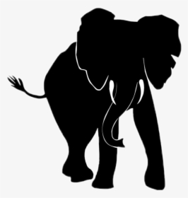 #elephant #alabama #alabamafootball #rolltide #silhouette - Black And White Silhouette Animal, HD Png Download, Transparent PNG