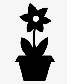 Clipart Download Cute Flower Pot Silhouette Free Clip - Flower In Pot Silhouette, HD Png Download, Transparent PNG