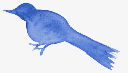 Watercolor Bird Silhouette Png - Blue Jay, Transparent Png, Transparent PNG