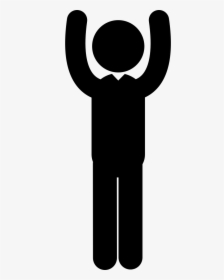 Man Silhouette With Raised Arms - Raised Arm Silhouette Icon, HD Png Download, Transparent PNG