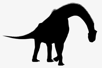 Silhouette, Dinosaur, Brachiosaurus, Walking, Full - Brachiosaurus Silhouette, HD Png Download, Transparent PNG