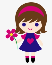 Cute Cartoon Girl Png Clipart - Little Girl Clipart, Transparent Png, Transparent PNG
