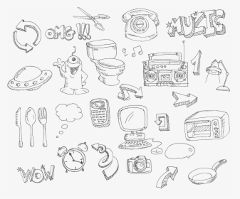 Black And White Drawing Sketch - Daily Necessities Of Human, HD Png Download, Transparent PNG