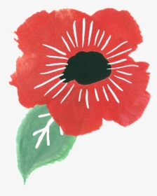 This Graphics Is Black Sun Flower Cartoon Transparent - Poppy, HD Png Download, Transparent PNG