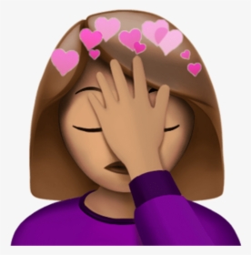 Facepalm Stickers Girl Heart Heartcrown Pink Pinkhearts - Facepalm Emoji Png, Transparent Png, Transparent PNG