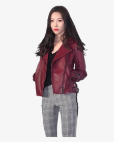 Sunmi Red Leather Jacket - Sunmi Png, Transparent Png, Transparent PNG