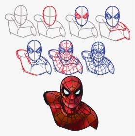 Full Size Of How To Draw A 3d Spiderman Step By Mask - Chibi Spider Man Drawings, HD Png Download, Transparent PNG