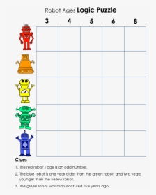 Logic Robot School Age Activities Pinterest - Robot Ages Logic Puzzle, HD Png Download, Transparent PNG