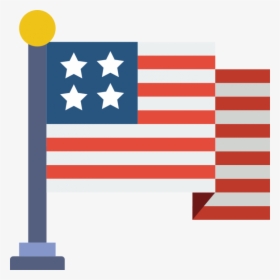 Transparent American Flag Clipart Png - Flag Usa Flat Icon, Png Download, Transparent PNG