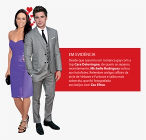 Michelle Rodriguez E Zac Efron - Formal Wear, HD Png Download, Transparent PNG