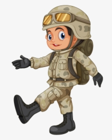 Soldier Army Cartoon Clipart Illustration Transparent - Cartoon Soldier Png, Png Download, Transparent PNG
