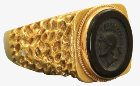 Estate 18 K Onyx Intaglio Roman Soldier Ring - Boot, HD Png Download, Transparent PNG