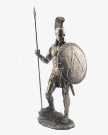 Spartan Warrior With Spear And Hoplite Shield Statue - Roman Spear And Shield, HD Png Download, Transparent PNG