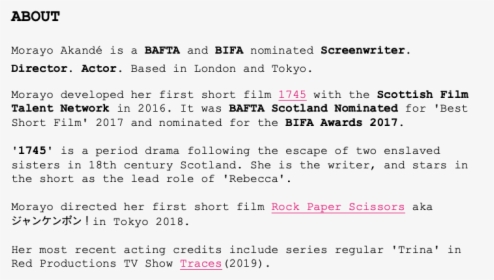 About Morayo Akandé Is A Bafta And Bifa Nominated Screenwriter - Way Of Writing Email, HD Png Download, Transparent PNG