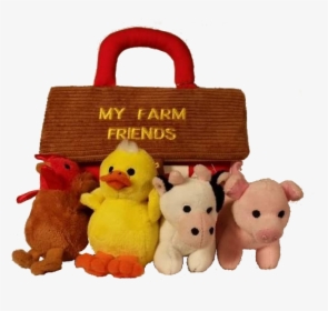 Stuffed Animal Farm Friends - Carrier Bag Of Stuffed Animals, HD Png Download, Transparent PNG