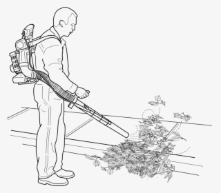 Blowing Leaves - Drawings Of Leaf Blowers, HD Png Download, Transparent PNG