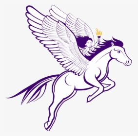 Pegasus Png Photo - Woman Holding A Torch Horse With Wings, Transparent Png, Transparent PNG