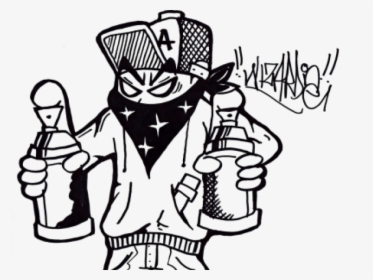 Drawn Graffiti Guy - Spray Graffiti, HD Png Download, Transparent PNG
