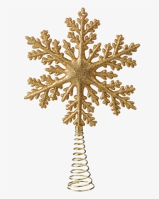 Tree Topper, Snowflake With Glitter, Gold - Christmas Tree Topper Png, Transparent Png, Transparent PNG