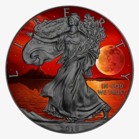 2018 Super Blue Blood Moon 1 Oz Fine Silver American - 2018 American Silver Eagle, HD Png Download, Transparent PNG
