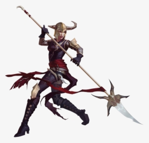 Thri Kreen - Tiefling With A Spear, HD Png Download, Transparent PNG