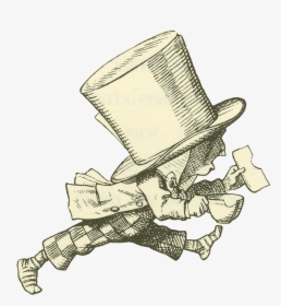 Mad Hatter Running - Alice In Wonderland Illustrations Mad Hatter, HD Png Download, Transparent PNG