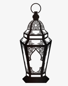 Quran Muslim Ramadan Lamp Black Ornaments Fanous Clipart - Ramadan Lamp Clipart Black And White, HD Png Download, Transparent PNG