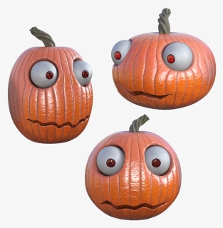 Funny Pumpkins, 3d, Render, Eyes, Mouth, Halloween - Jack-o'-lantern, HD Png Download, Transparent PNG
