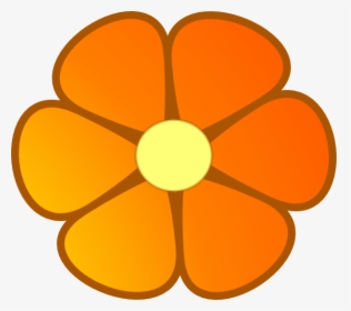 Orange Flowers Clip Art - Flower Clip Art Orange, HD Png Download, Transparent PNG