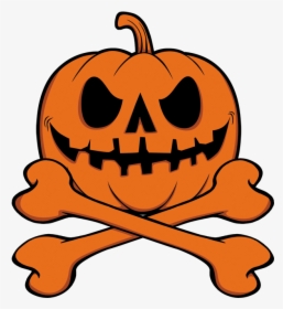 Pumpkin Skull And Crossbones - Halloween Shirts For Kids, HD Png Download, Transparent PNG
