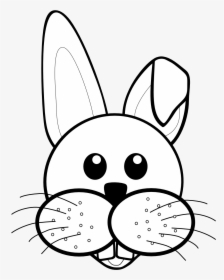 Bunny Black And White Rabbit Face Clipart Black And - Rabbit Clipart Black And White, HD Png Download, Transparent PNG