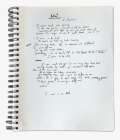 Wild Lyricsheet Notebook - My Time Evan Bartels Lyrics, HD Png Download, Transparent PNG