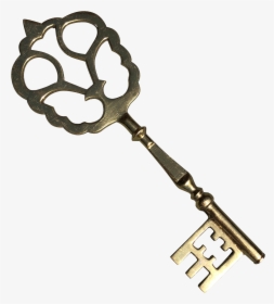 Vintage Decorative Solid Brass Skeleton Key - Skeleton Key Png, Transparent Png, Transparent PNG