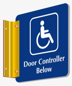 Door Controller Below Sign With Handicap Symbol - Boys Locker Room Signs, HD Png Download, Transparent PNG