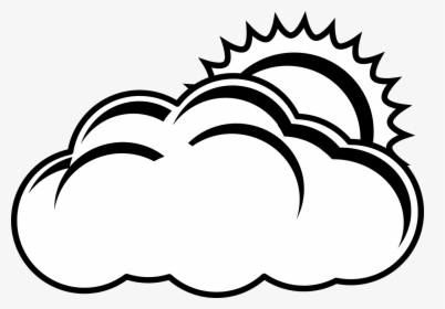 Cloudy Weather Clipart Black And White, HD Png Download, Transparent PNG