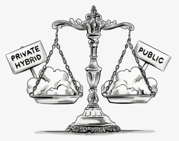 What’s The Difference Between Public, Private & Hybrid - Cartoon, HD Png Download, Transparent PNG