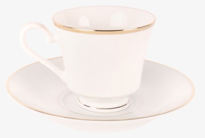 White With Gold Border, Saucer - Cup, HD Png Download, Transparent PNG