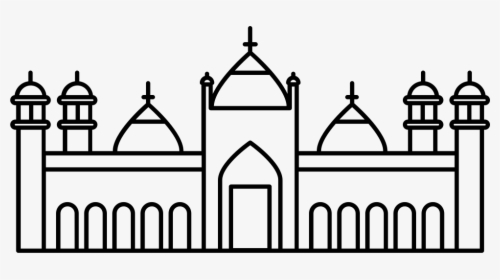 Badshahi Mosque - Sketch Of Badshahi Mosque, HD Png Download, Transparent PNG